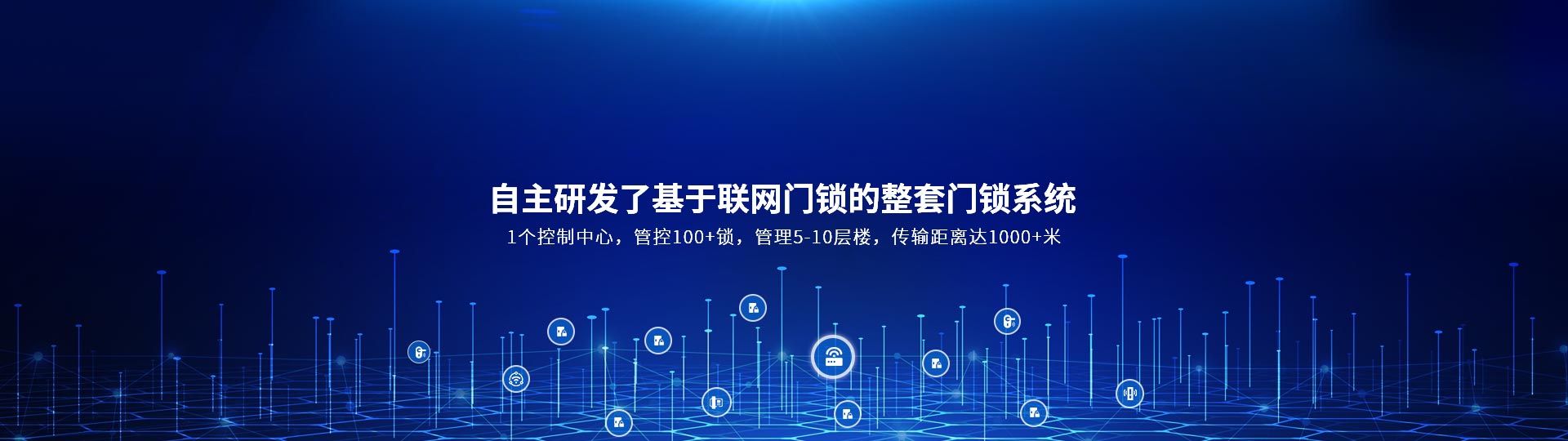 自主研發(fā)了基于聯(lián)網(wǎng)門鎖的整套門鎖系統(tǒng) 1個控制中心，管控100+鎖，管理5-10層樓，傳輸距離達1000+米-安安